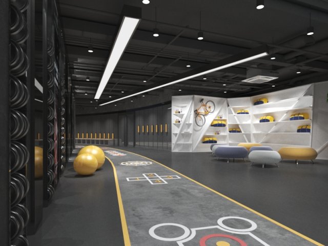 gym interior 3D Модель .c4d .max .obj .3ds .fbx .stl .blend 