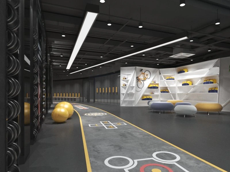 int&eacute;rieur de salle de sport Modèle 3D .c4d .max .obj .3ds .fbx .stl .blend 