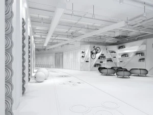 int&eacute;rieur de salle de sport Modèle 3D