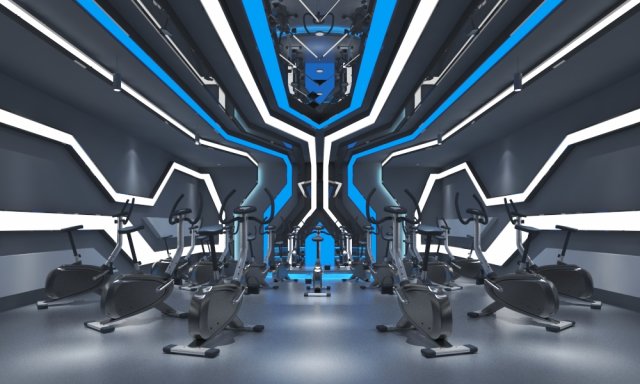 gym interior 3D Модель .c4d .max .obj .3ds .fbx .stl .blend 