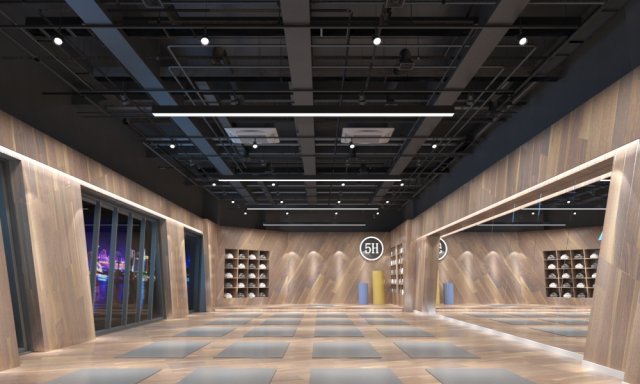 gym interior 3D Model .c4d .max .obj .3ds .fbx .stl .blend 