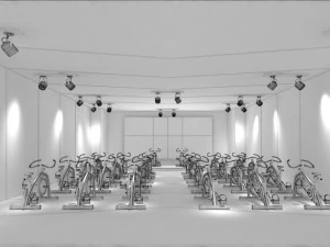 Innenraum des Fitnessstudios 3D Modell
