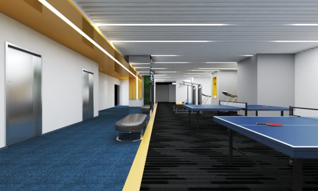 gym interior Modelo 3D .c4d .max .obj .3ds .fbx .stl .blend 