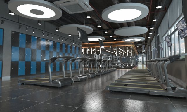 gym interior Modelo 3D .c4d .max .obj .3ds .fbx .stl .blend 