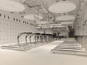 interior do gin&aacute;sio Modelo 3D