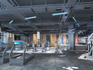 интерьер спортзала 3D Модель