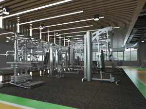 interior do gin&aacute;sio Modelo 3D