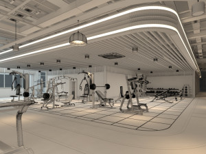 gym interior 3D 模型