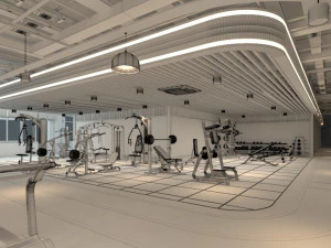 interior do gin&aacute;sio Modelo 3D