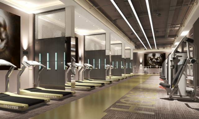 gym interior 3D Модель .c4d .max .obj .3ds .fbx .stl .blend 