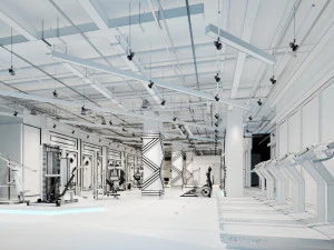 Innenraum des Fitnessstudios 3D Modell