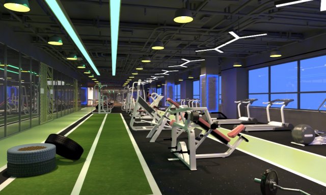 gym interior 3D-Modell .c4d .max .obj .3ds .fbx .stl .blend 