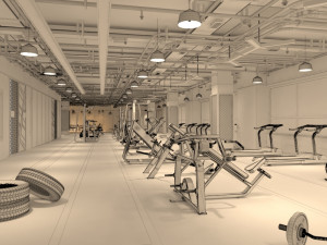 gym interior 3D-Modell