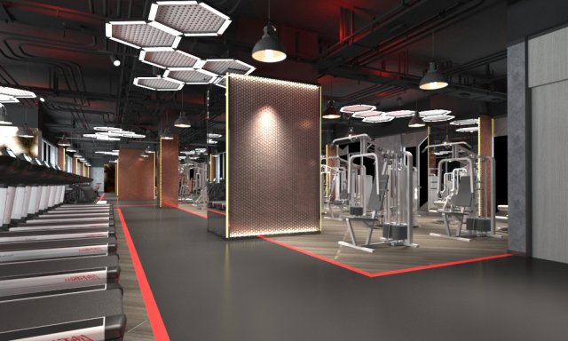 gym interior 3D Model .c4d .max .obj .3ds .fbx .stl .blend 