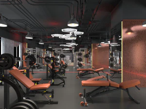 interior do gin&aacute;sio Modelo 3D