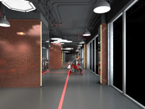 interior do gin&aacute;sio Modelo 3D