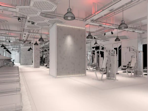 interior do gin&aacute;sio Modelo 3D