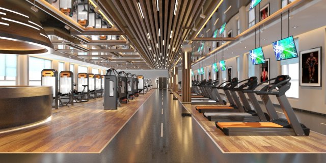 gym interior 3D Model .c4d .max .obj .3ds .fbx .stl .blend 