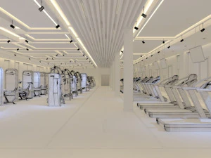 interno della palestra Modello 3D