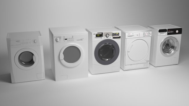 washing machine pack Modelo 3D .c4d .max .obj .3ds .fbx .stl .blend 