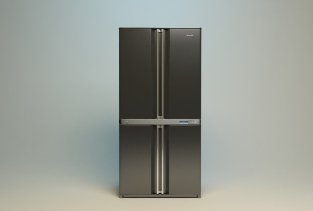 double door fridge Modelo 3D .c4d .max .obj .3ds .fbx .stl .blend 