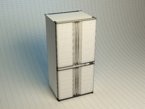 double door fridge Modelo 3D