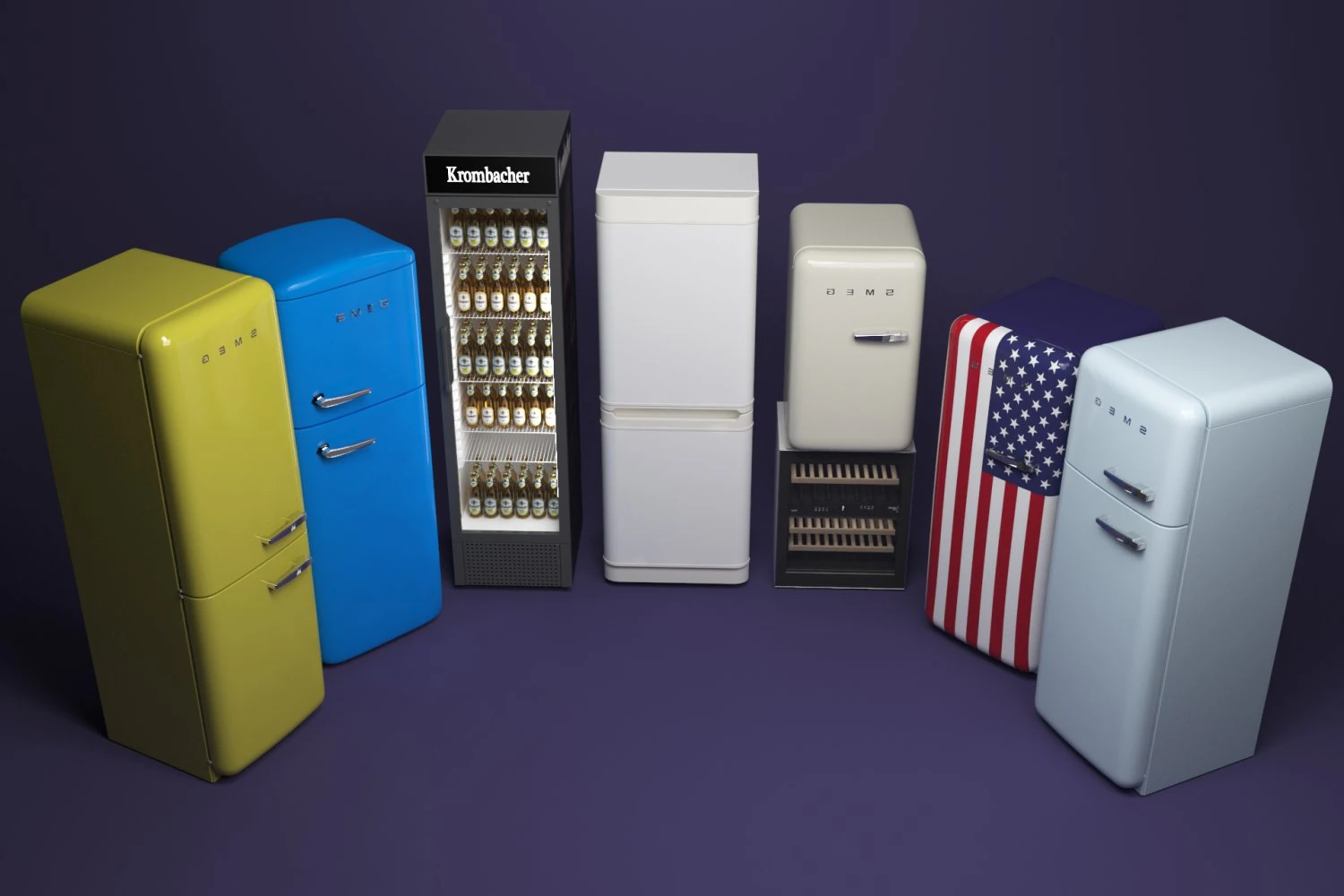 холодильник пакет 3D Модель .c4d .max .obj .3ds .fbx .stl .blend 