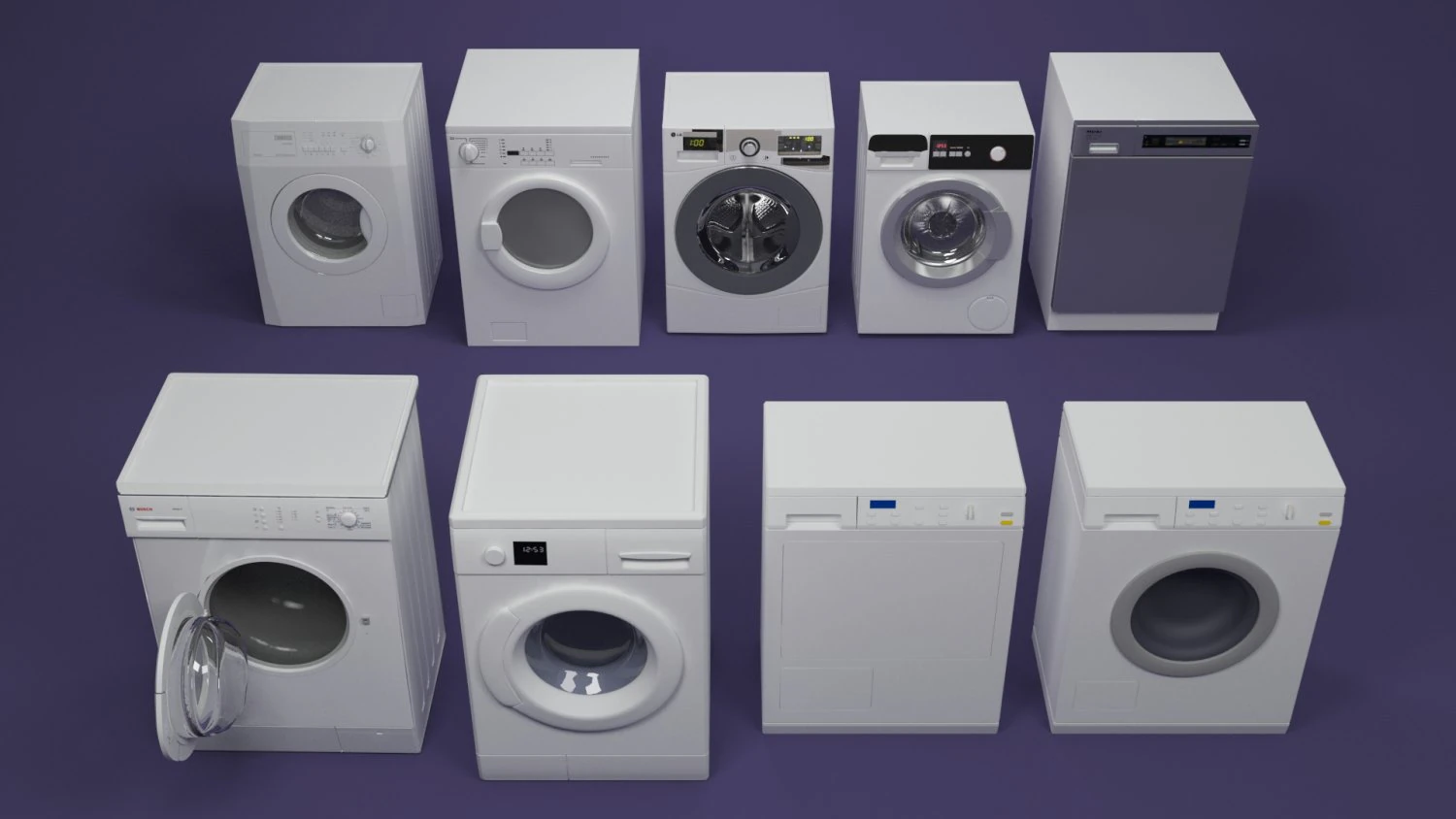 Waschmaschinenpaket 3D Modell .c4d .max .obj .3ds .fbx .stl .blend 