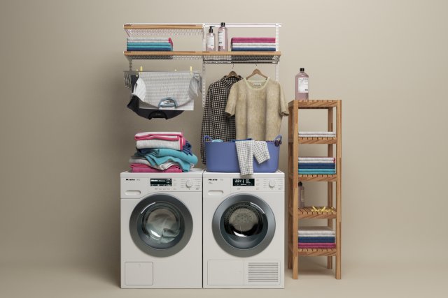 laundry collection Model 3D .c4d .max .obj .3ds .fbx .stl .blend 