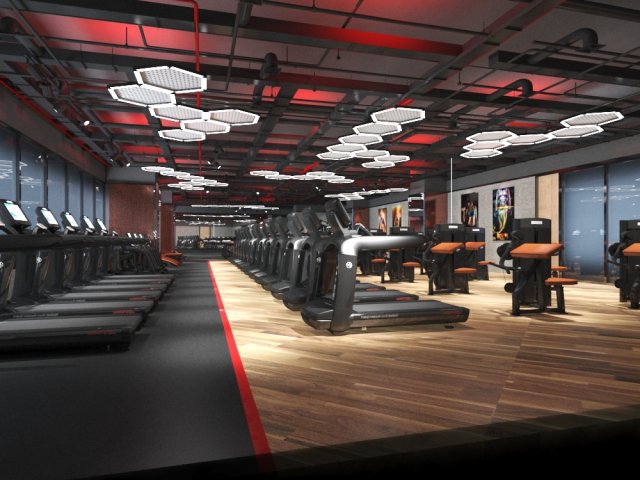 gym interior 3D Model .c4d .max .obj .3ds .fbx .stl .blend 
