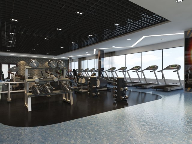 gym interior Modelo 3D .c4d .max .obj .3ds .fbx .stl .blend 