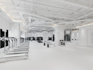 interior do gin&aacute;sio Modelo 3D