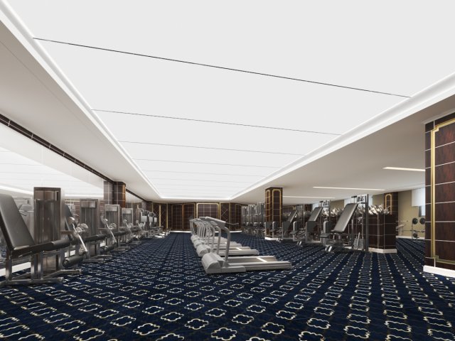 gym interior Modelo 3D .c4d .max .obj .3ds .fbx .stl .blend 