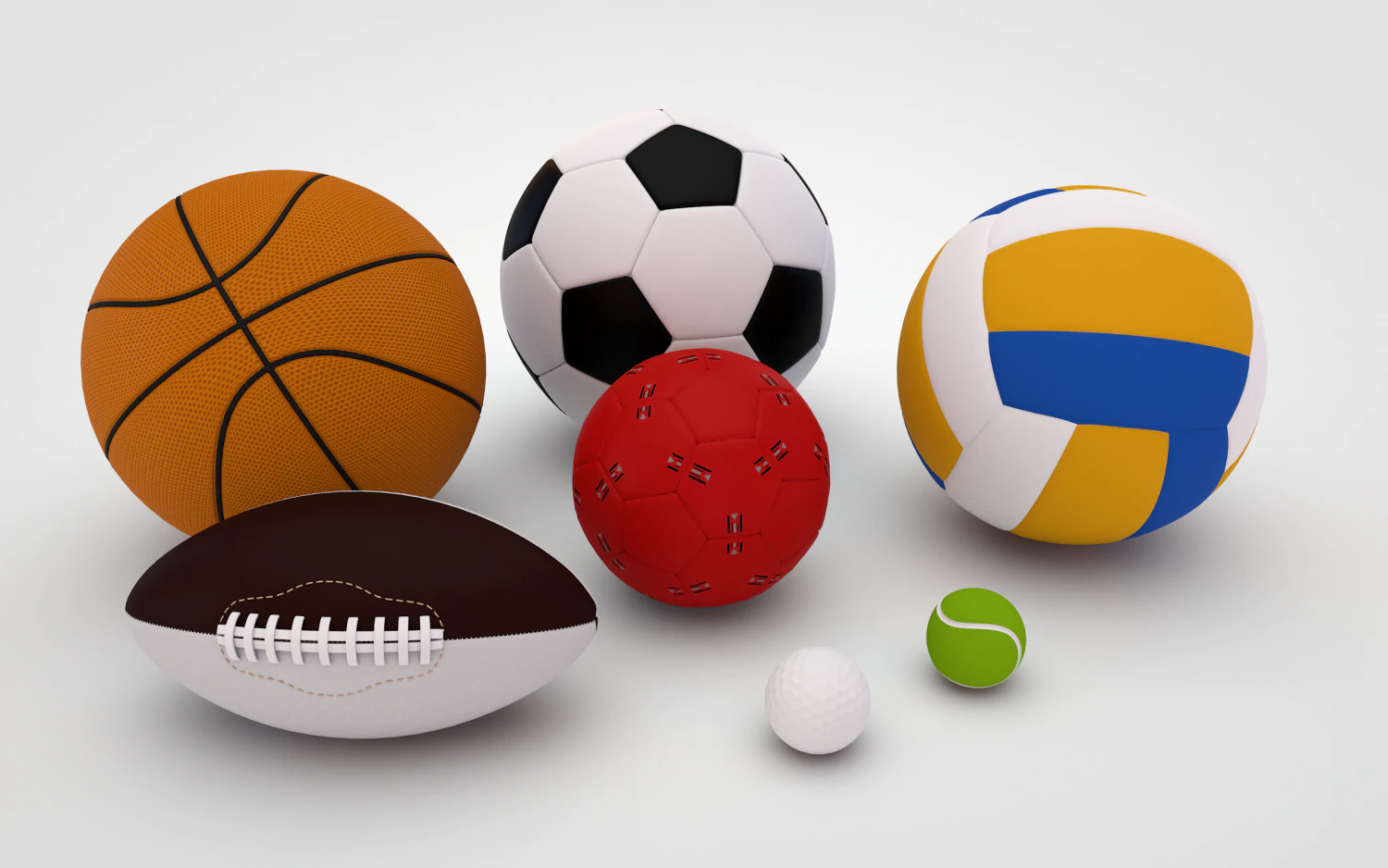 sport balls 3D Model .c4d .max .obj .3ds .fbx .stl .blend 