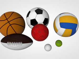 sport balls 3D Model