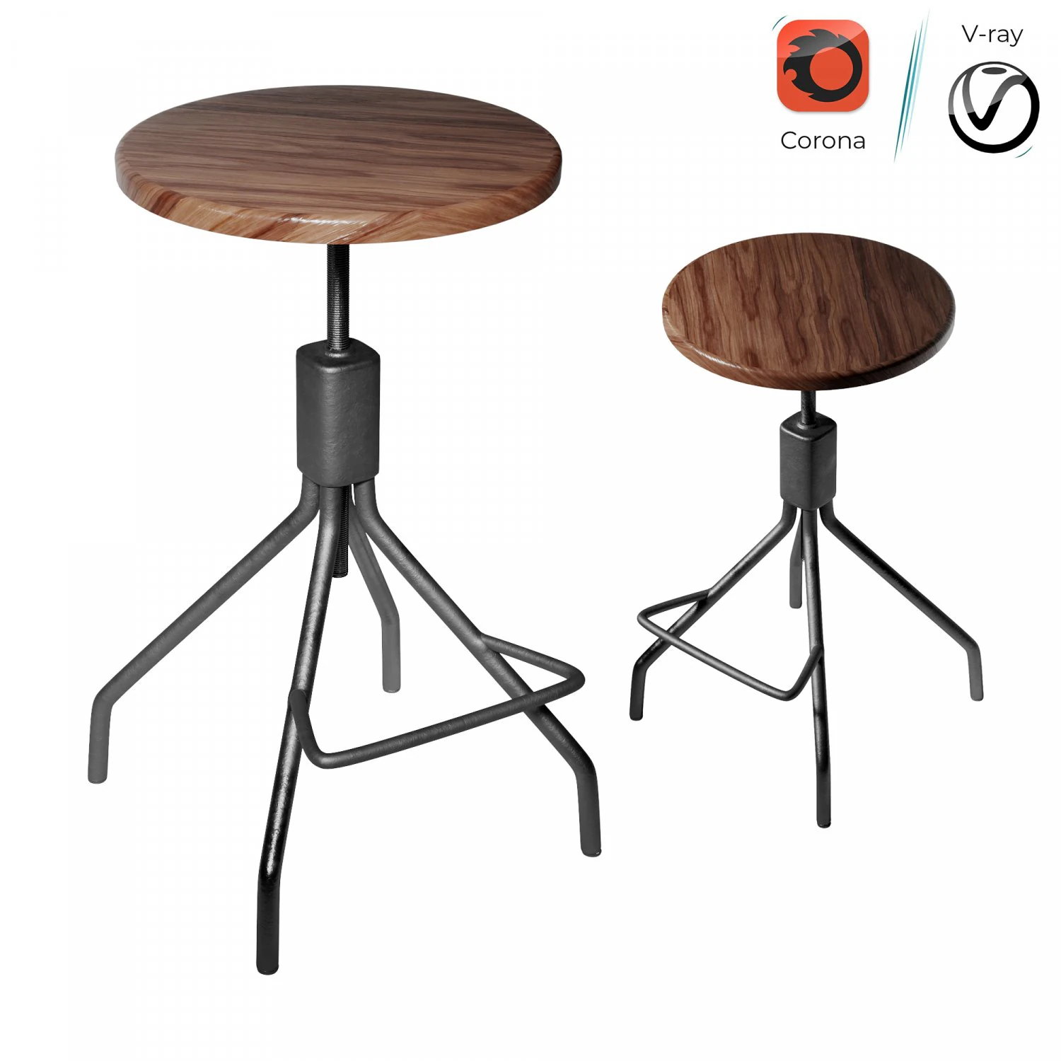 bar stool 3D Model .c4d .max .obj .3ds .fbx .stl .blend 