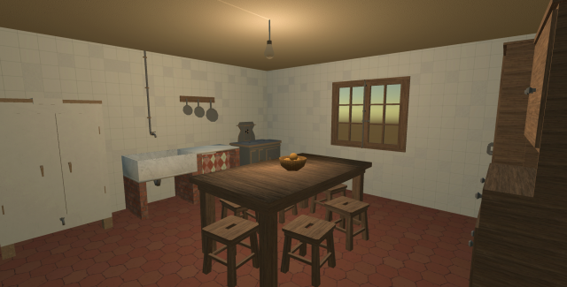 Old kitchen 3D Model .c4d .max .obj .3ds .fbx .stl .blend 
