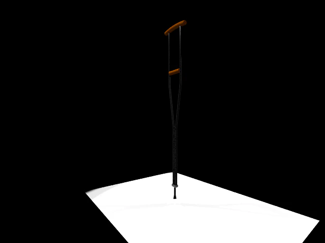 aluminum crutch 3D Model .c4d .max .obj .3ds .fbx .stl .blend