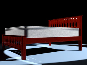 tempat tidur ganda dengan kasur ortopedi Model 3D