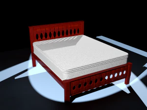 double bed with orthopedic mattress 3D Model