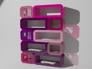 wall shelf hello kitty 3D Model