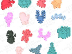 christmas cookie cutter set of 15 3D 프린트 모델