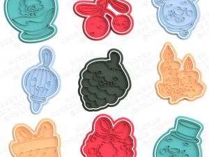 set di stampini per biscotti con elementi natalizi da 9 Modello di stampa 3D