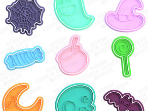 halloween cookie cutter set of 9 3D 프린트 모델