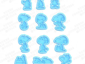 snoopy cookie cutters set of 12 3D 프린트 모델
