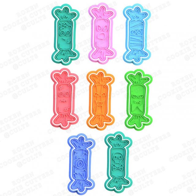 halloween candy cookie cutter set of 8 3Dプリントモデル .c4d .max .obj .3ds .fbx .stl .blend 