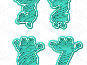 cute funny numbers cookie cutter set of 10 3D 프린트 모델