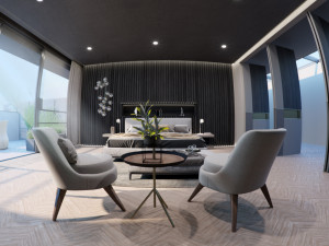 corona for cinema4d scene files - luxury bedroom apartment 3D 모델