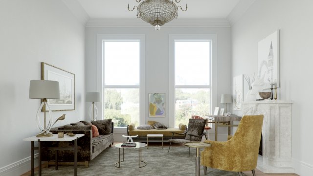 corona for cinema4d scene files - living room Model 3D .c4d .max .obj .3ds .fbx .stl .blend 
