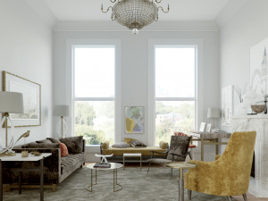 corona for cinema4d scene files - living room 3D 모델